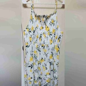 Floral Sundress with Yellow and Green Accents